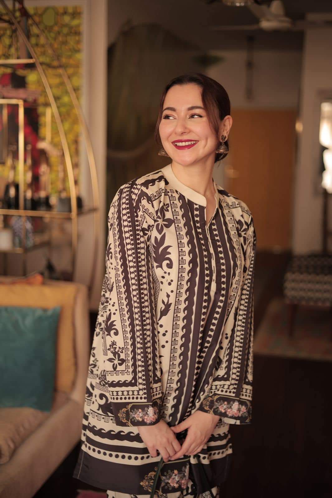 sachin and babi light blue dress Dress Design | Pakistani Actress Hania Amir Beautiful Lawn Dresses Design  Ideas main image 1