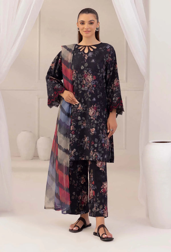 Jalandhar Silks – Luxury Embroidered 3-Piece Unstitched Lawn Suit