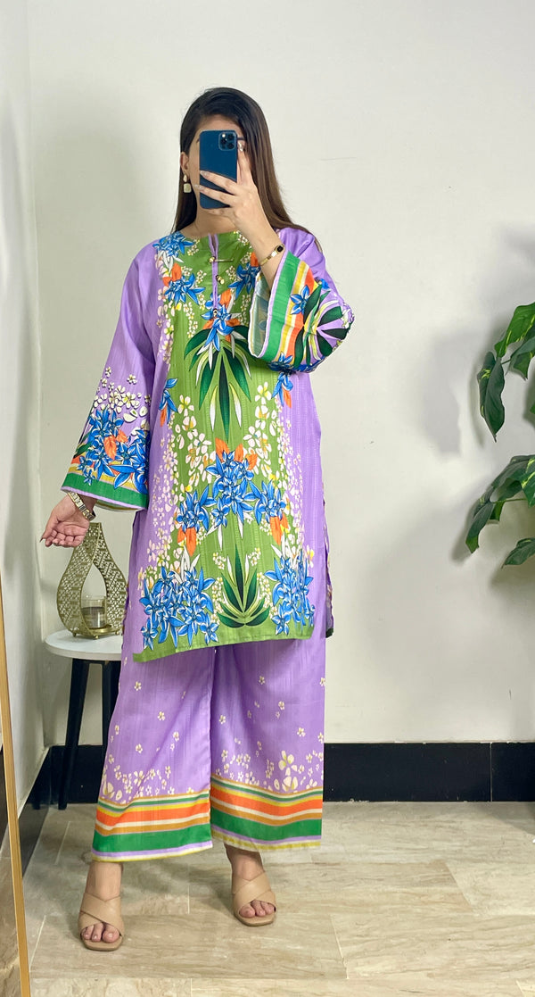 Lilac Bloom – 2PC Printed Suit